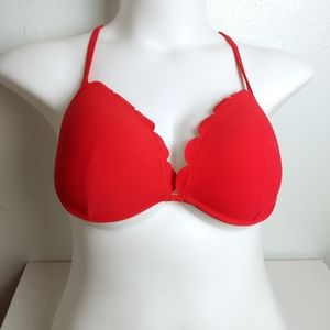 Shade & Shore 36D Coral Bikini Top Bra Racer back